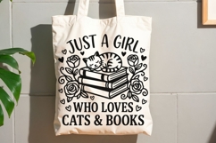 Just A Girl Who Loves Cats And Books Svg, Book Lover Svg. Product Image 8