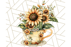 Vintage Floral Teacup Clipart PNG, Blooming Teacups Clip Art Product Image 3
