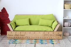 Miniature sofa hexagon shape download file kit dollhouse fur Product Image 7
