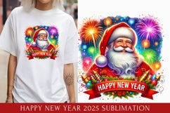 Happy New Year 2025 Sublimation, christmas santa clipart Product Image 1