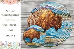 Stained Glass Animals Wind Spinner PNG, Bison Wind Spinner Product Image 1