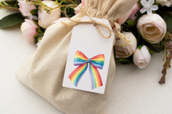 Vibrant Gradient Rainbow Coquette Bow Clipart Product Image 6