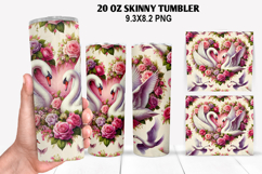 Valentine Skinny Tumbler 20oz Wrap Design, Valentine Tumbler Product Image 1