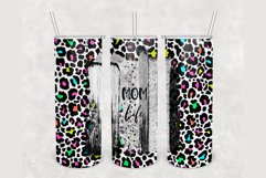 Mom Life Rainbow Glitter Leopard 20oz skinny tumbler Product Image 1