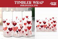 Valentines Tumbler Sublimation, Hearts Tumbler Wrap Bundle Product Image 9