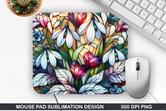 Flower Mouse Pad Sublimation, Spring Flower Mouse Pad PNG Product Image 1