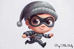 Watercolor Cute Police Clipart PNG Product Image 1