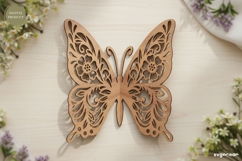 3D Floral Butterfly Lasser Cut | Glowforge | SVG Product Image 1