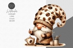 Gnome clipart, Coffee clipart, Gnome sublimation Product Image 1