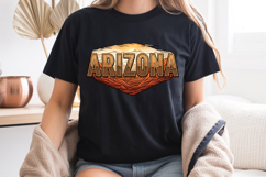 Arizona State PNG, Vintage Desert Sunset Sublimation Design Product Image 7