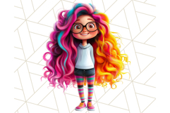 Cute Girl Clipart PNG, Playful Character Illustration Product Image 3
