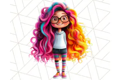 Cute Girl Clipart PNG, Playful Character Illustration Product Image 3