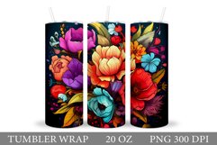 Flowers Tumbler Design. Flowers Tumbler Sublimation Product Image 1