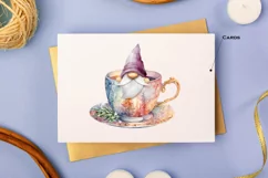 Watercolor Christmas gnome in tea mug, Gnome PNG Product Image 6