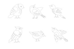 Birds Outlines Set 2 Procreate Brush Stamps, 30 Bird Product Image 7