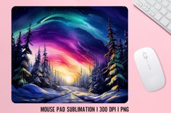 Winter Forest Mouse Pad Sublimation Design | Winter Mouse Product Image 1