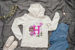Letter H Girl Machine Embroidery Design Product Image 5