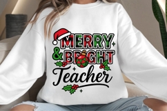 Merry bright teacher png design for T-shirts Product Image 4