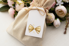 Minimalist Gold Glitter Coquette Bow Clipart Product Image 6