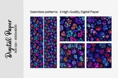 Dog Paw Digital Paper Seamless Scrapbook Paper Product Image 3