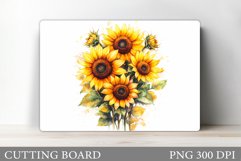 Sunflowers Cutting Board. Flowers Kitchen Cutting Board Product Image 1