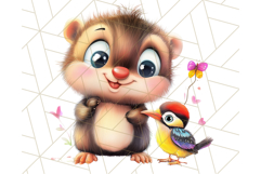 Cute Animal Friends Clipart PNG, Bright Spring Animal Duos Product Image 3