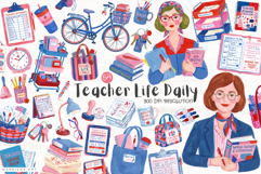 Teacher Life Daily Routine Clipart Product Image 1