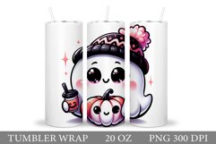 Cute Ghost Tumbler Sublimation. Ghost Halloween Tumbler Product Image 1