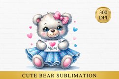 Cute baby bear clipart, bears sublimation Product Image 1