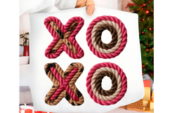 XOXO Crochet Yarn Valentine's Day PNG Product Image 1