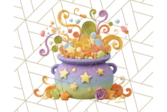Kawaii Halloween Clipart Cute Kids and Candy Elements Png Product Image 3