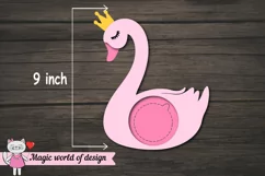 Pink Swan princess candy dome Svg, paper cut template svg Product Image 3