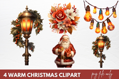 Watercolor Warm Christmas Sublimation Clipart Product Image 1