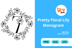 Pretty Floral Lily Monogram Product Image 1