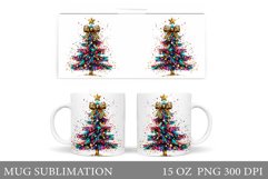 Christmas Tree Mug Design. Christmas Tree Mug Sublimation Product Image 1