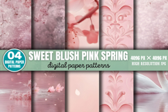 Sweet Blush Pink Spring Backgrounds Bundle JPG Product Image 8
