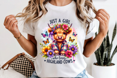 Just A Girl Who Loves Highland Cows PNG, Cow Sublimation Product Image 6