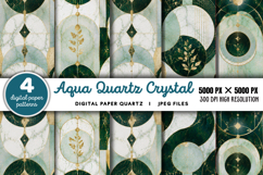 Aqua Quartz Crystal Digital Paper JPG Product Image 1