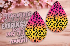 Abstract Gradient Leopard Teardrop Earring Wrap PNG Product Image 1