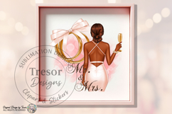 Mr And Mrs Bun Bride PNG Wedding Shirt Design Sublimation Product Image 2