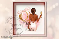 Mr And Mrs Bun Bride PNG Wedding Shirt Design Sublimation Product Image 2