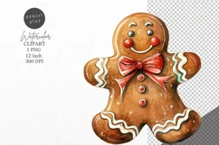 Christmas clipart, Gingerbread man clipart, Winter clipart Product Image 1