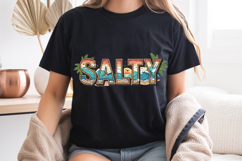 Salty Beach PNG, Retro Ocean Sunset Sublimation Design Product Image 7