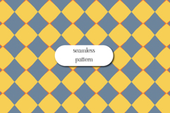Yellow Blue Harlequin Seamless Diamond Pattern Product Image 1