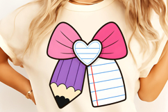 Teacher Pencil Paper Bow PNG, CUSTOM Name Teacher, Teacher Product Image 3