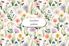 Wildflower Meadow Pattern | Seamless Botanical Floral Print Product Image 1