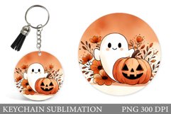 Cute Ghost Keychain Design. Cute Halloween Keychain Product Image 1