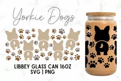 Yorkie Lover SVG, Yorkie 16oz Libbey Glass Wrap SVG Product Image 2