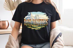 Dolomites PNG, Vintage Italy Mountain Alps Sublimation Product Image 8
