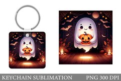 Cute Ghost Keychain Design. Cute Halloween Keychain Product Image 1